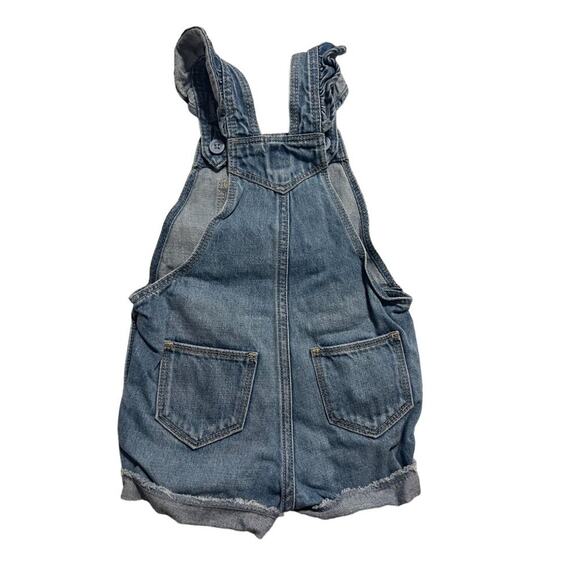 Baby GAP Denim Short Overalls Infant Girls Size 18 - 24 months Excellent very ge - Picture 2 of 5